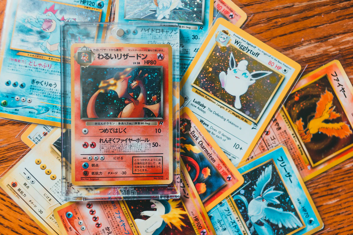 Pokémon card collector binder with sleeved cards